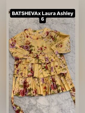 Batsheva X Laura Ashley - Yellow Floral Tiered Ruffle Dress